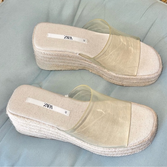 Zara clear platform slide espadrilles - Picture 2 of 6